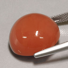 Pierre de lune orange naturelle transparent, 20,38 ct, transparent / translucide