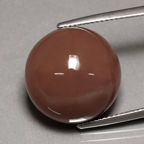 Pierre de lune marron naturelle coupe roude, 21,81 ct, opaque