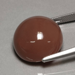 Pierre de lune marron naturelle coupe roude, 21,81 ct, opaque