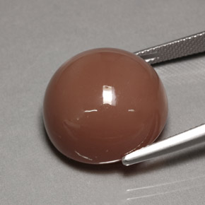 Pierre de lune orange naturelle coupe roude, 26,55 ct, opaque