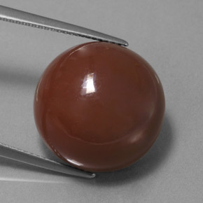 Pierre de lune marron naturelle coupe roude, 20,66 ct, opaque