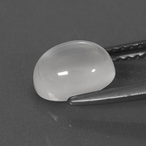 Pierre de lune blanc naturelle coupe ovale, 1,55 ct, transparent