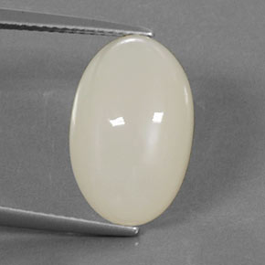 Pierre de lune crème naturelle coupe ovale, 10,37 ct, translucide
