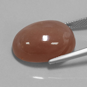 Pierre de lune orange naturelle coupe ovale, 26,52 ct, opaque