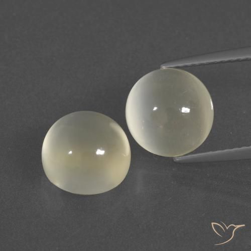 7.25ctw Naturel Blanc chaud Pierre de lune, Tour, Translucide