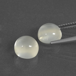 Achetez naturel 5,17ct blanc pierre de lune gems, coupe roude, en provenance inde chez gemselect. en stock, livraison internationale!