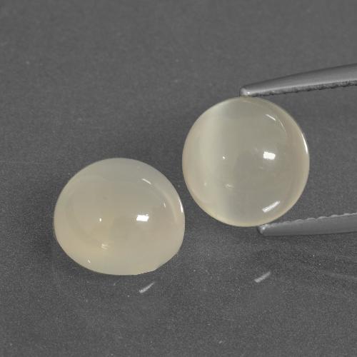 Achetez naturel 6.09ct Blanc chaud Pierre de Lune gems, Coupe roude, En provenance Inde chez GemSelect. En stock, livraison internationale!