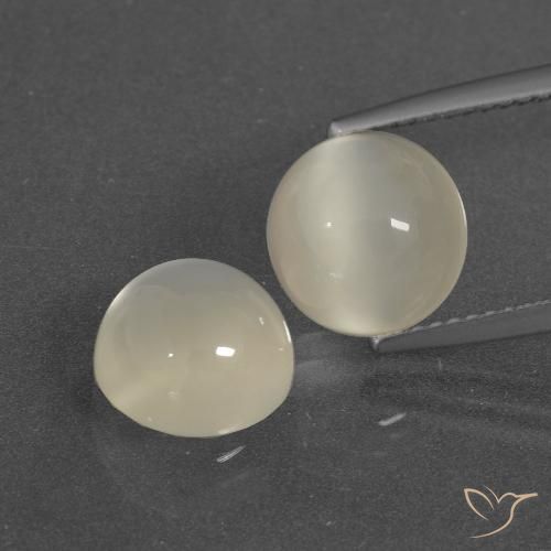 6.49ctw Naturel Blanc chaud Pierre de lune, Tour, Translucide