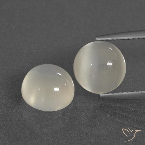 6.33ctw Naturel Blanc chaud Pierre de lune, Tour, Translucide