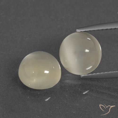 6.21ctw Naturel Blanc chaud Pierre de lune, Tour, Translucide