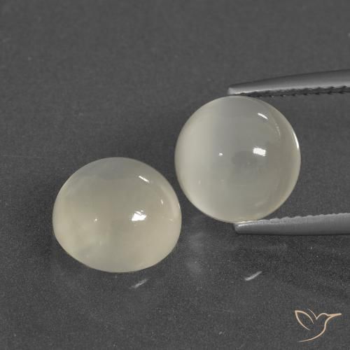 6.56ctw Naturel Blanc chaud Pierre de lune, Tour, Translucide