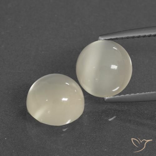 6.27ctw Naturel Blanc chaud Pierre de lune, Tour, Translucide