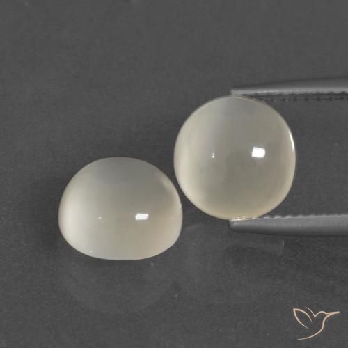 6.28ctw Naturel Blanc chaud Pierre de lune, Tour, Translucide, Photo A