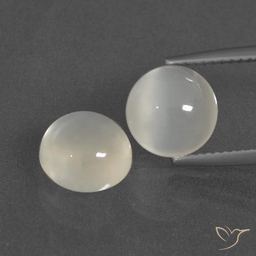 6.11ctw Naturel Blanc chaud Pierre de lune, Tour, Translucide