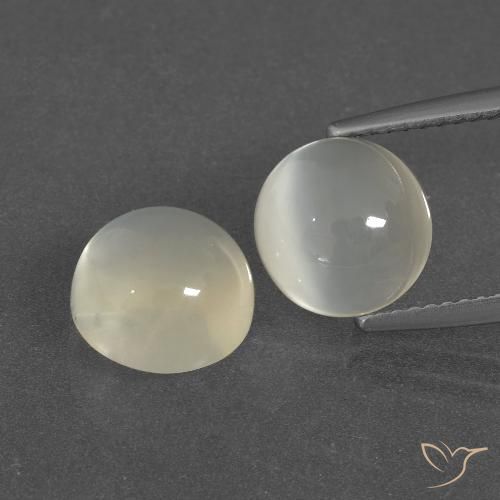 6.73ctw Naturel Blanc chaud Pierre de lune, Tour, Translucide