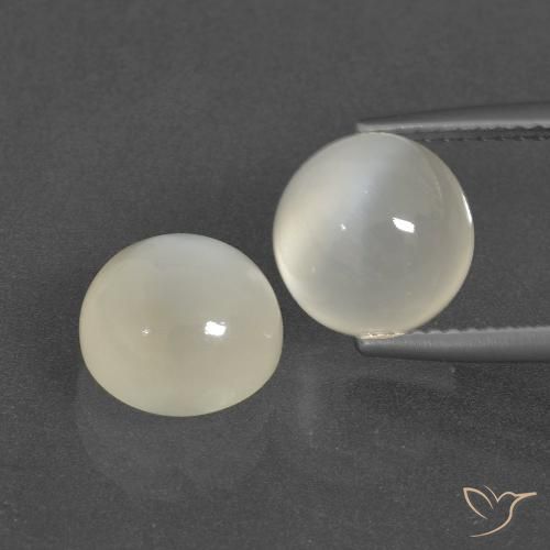 7.26ctw Naturel Blanc chaud Pierre de lune, Tour, Translucide