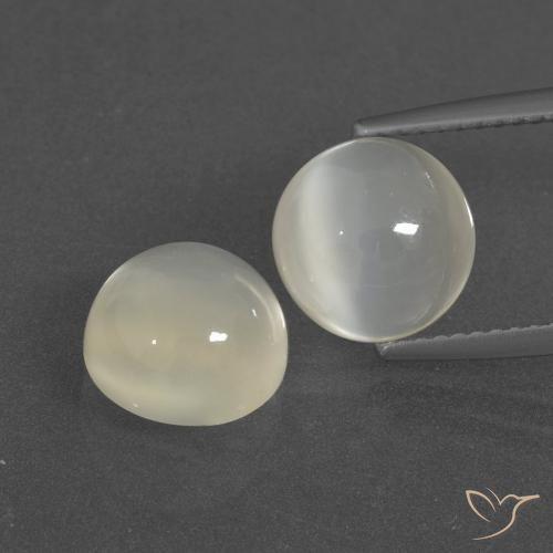 6.62ctw Naturel Blanc chaud Pierre de lune, Tour, Translucide