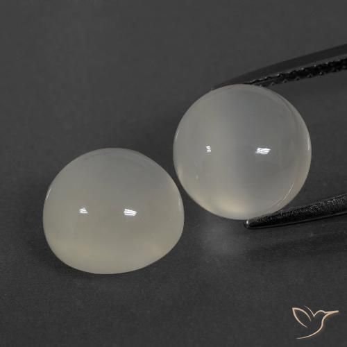 6.41ctw Naturel Blanc chaud Pierre de lune, Tour, Translucide