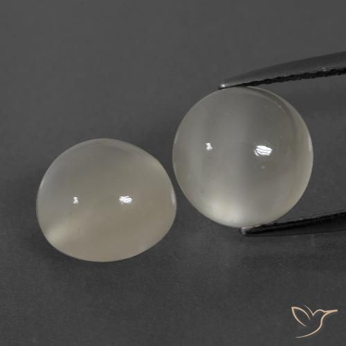 6.24ctw Naturel Blanc chaud Pierre de lune, Tour, Translucide