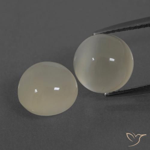 6.28ctw Naturel Blanc chaud Pierre de lune, Tour, Translucide