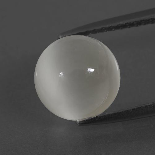 Pierre de lune blanc naturelle coupe roude, 3,51 ct, translucide