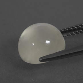 Pierre de lune blanc naturelle coupe roude, 3,46 ct, translucide
