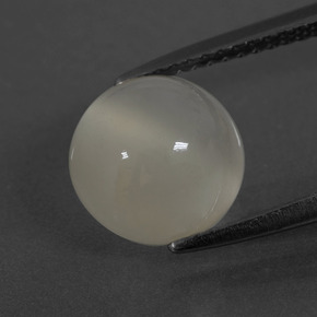 Pierre de lune blanc naturelle coupe roude, 3,58 ct, translucide