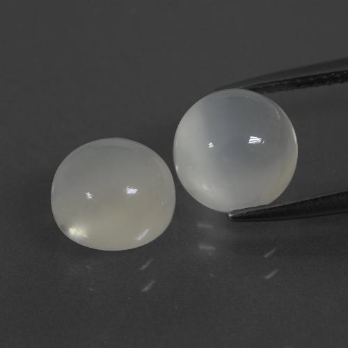 Achetez naturel 5,22ct blanc pierre de lune gems, coupe roude, en provenance inde chez gemselect. en stock, livraison internationale!