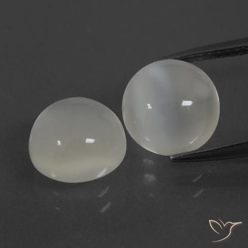 6.13ctw Naturel Blanc chaud Pierre de lune, Tour, Translucide