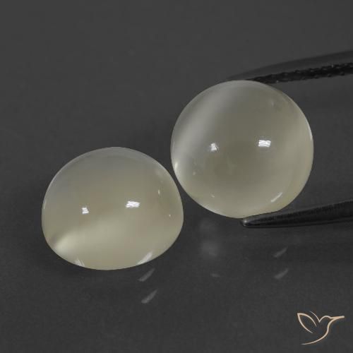 6.35ctw Naturel Blanc chaud Pierre de lune, Tour, Translucide
