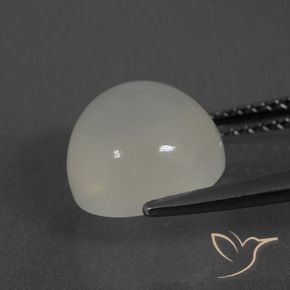 Pierre de lune blanc naturelle coupe roude, 3,70 ct, translucide