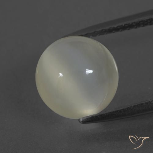 3.44ct Naturel Blanc chaud Pierre de lune, Tour, Translucide
