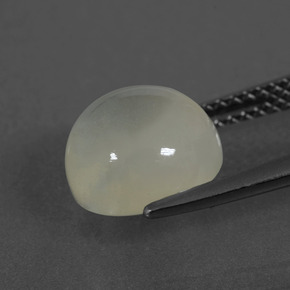 Pierre de lune blanc naturelle coupe roude, 3,55 ct, translucide