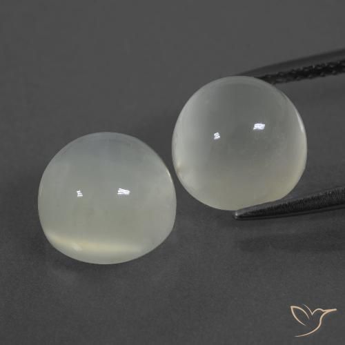 7.60ctw Naturel Blanc chaud Pierre de lune, Tour, Translucide