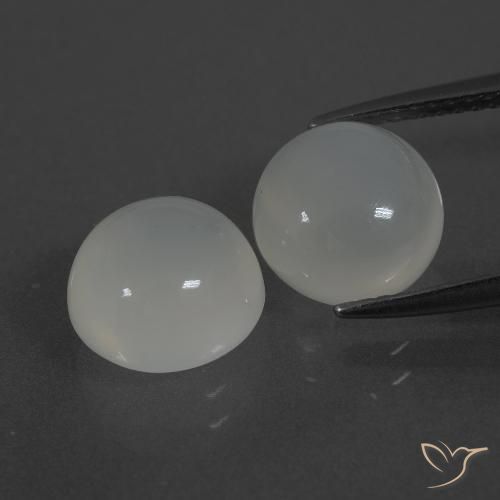 6.17ctw Naturel Blanc chaud Pierre de lune, Tour, Translucide
