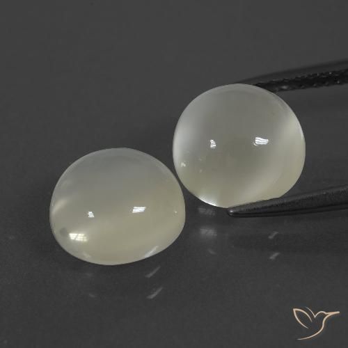 6.22ctw Naturel Blanc chaud Pierre de lune, Tour, Translucide