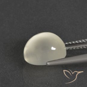 Pierre de lune blanc chaud naturelle coupe ovale, 4,17 ct, translucide