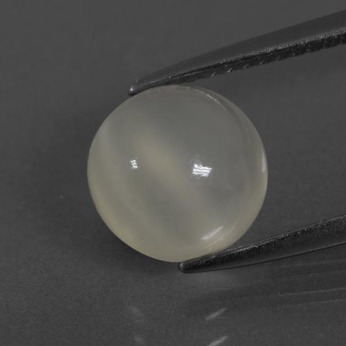 Pierre de lune blanc naturelle coupe roude, 2,64 ct, translucide