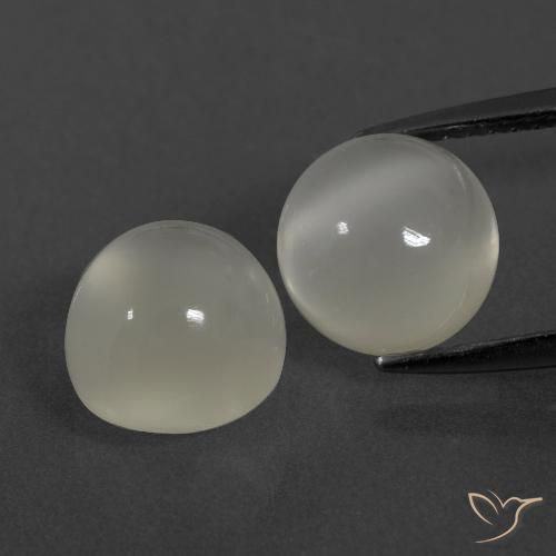 5.79ctw Naturel Blanc chaud Pierre de lune, Tour, Transparent