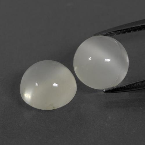 Achetez naturel 4.27ct Blanc chaud Pierre de Lune gems, Coupe roude, En provenance Inde chez GemSelect. En stock, livraison internationale!