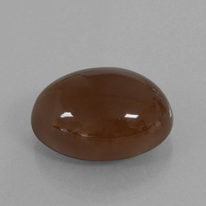 Pierre de lune brun chocolat naturelle coupe ovale, 20,25 ct, opaque