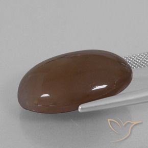 Pierre de lune Brun chocolat naturelle ovale, 28.02 ct, Opaque