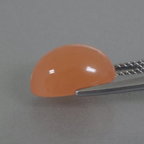 Pierre de Lune Pêche Orange naturelle Coupe ovale, 4.42 ct, Translucide