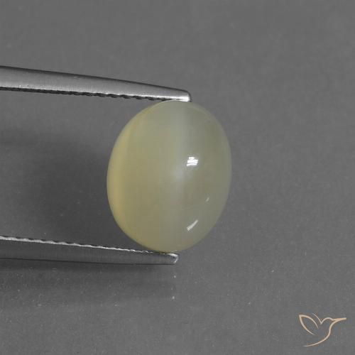 4.45ct Naturel Jaune clair Pierre de lune, ovale, Translucide