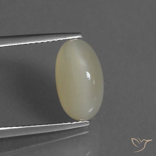 3.82ct Naturel Jaune clair Pierre de lune, ovale, Translucide