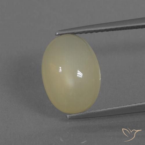 5.18ct Naturel Jaune clair Pierre de lune, ovale, Translucide