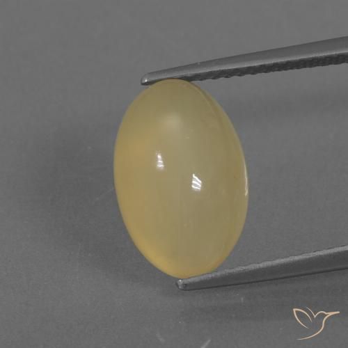 5.34ct Naturel Jaune Dijon Pierre de lune, ovale, Translucide
