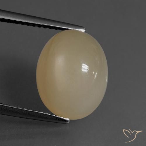 6.84ct Naturel Brun moyen-léger Pierre de lune, ovale, Translucide