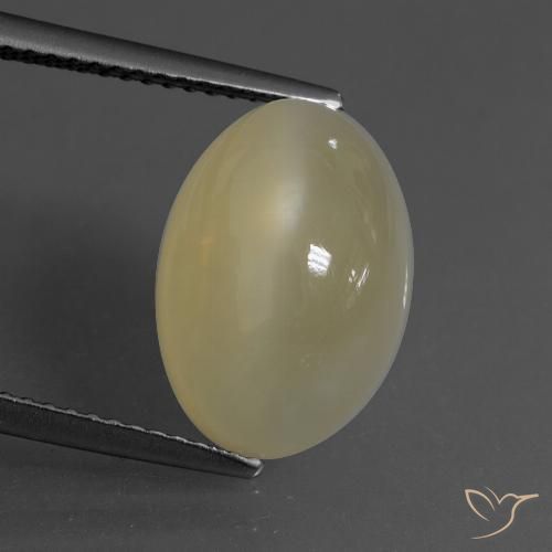 6.58ct Naturel Brun pâle Pierre de lune, ovale, Translucide