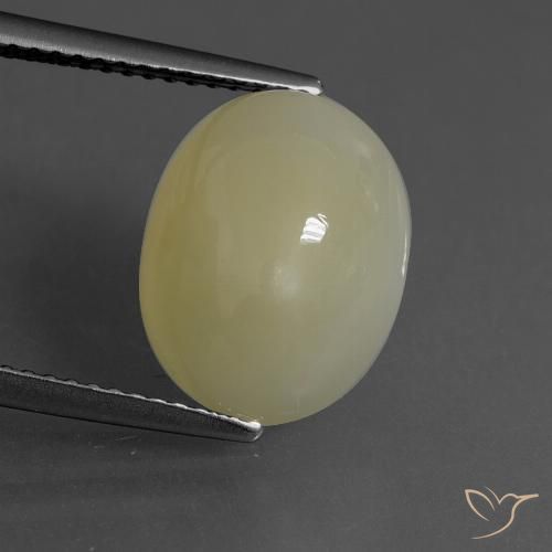 6.39ct Naturel Jaune moyen Pierre de lune, ovale, Translucide